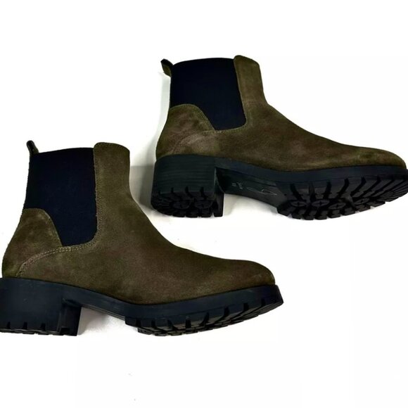 Joie Women's Chelsea Ankle Boots Brown Suede Lug Sole Pull-On Size 8 Booties NEW - Picture 3 of 14